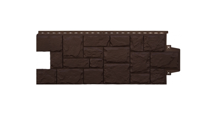 Фасадная панель Grand Line Крупный камень Classic шоколадный