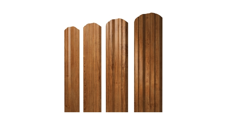 Штакетник Twin фигурный 0,45 Print Elite Golden Wood TwinColor
