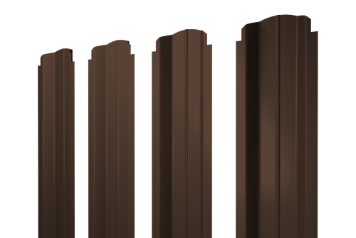 Штакетник П-образный B фигурный 0,4 PE RAL 8017 шоколад