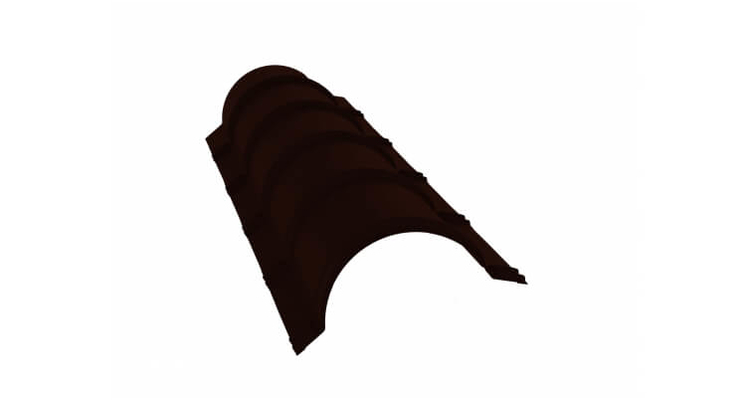 Планка конька полукруглого PE RR 32 темно-коричневый