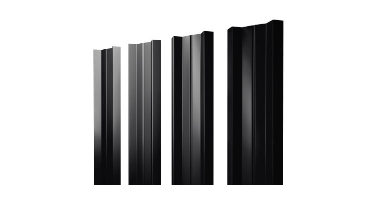 Штакетник М-образный А с прямым резом 0.5 Drap TX RAL 9005 черный