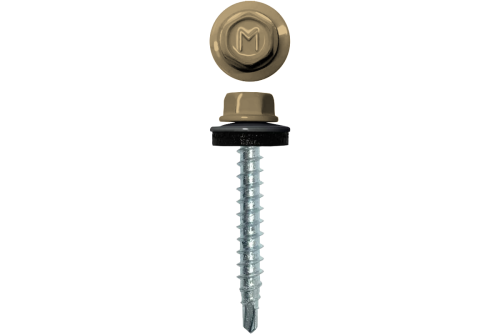 Саморез кровельный Daxmer 4,8х35 RAL 1014 (250) сверло №1