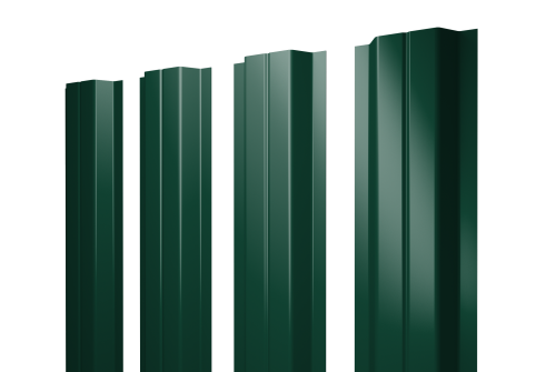 Штакетник П-образный А с прямым резом 0,4 PE RAL 6005 зеленый мох